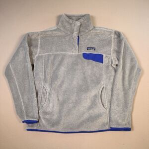 Patagonia Jacket Mens LG Gray Synchilla Snap-T Fleece Pullover Pockets Polartec